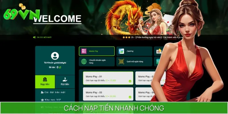 Hướng dẫn tân binh các bước nạp tiền vào tài khoản dễ hiểu nhất